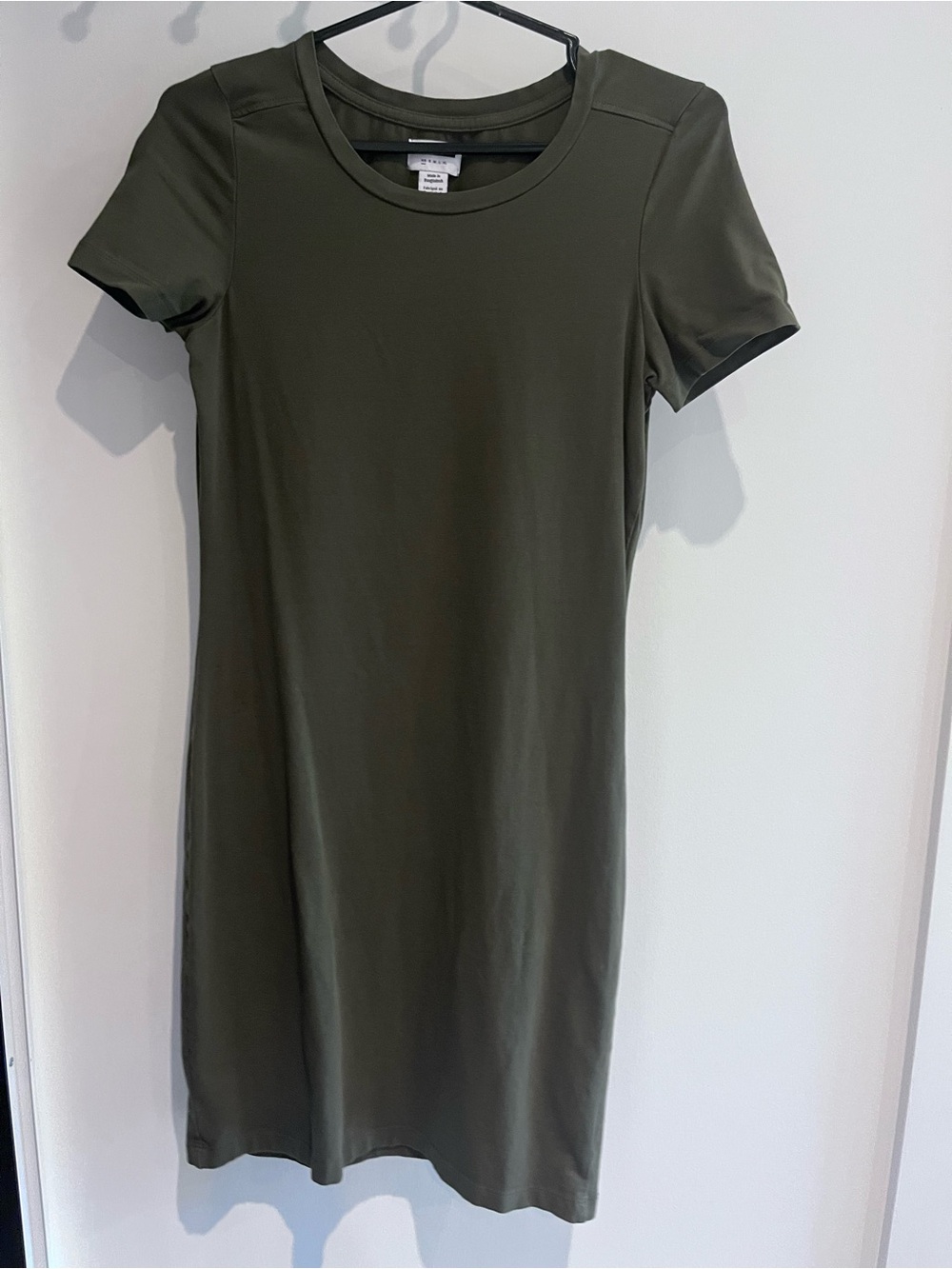 Noisy May Olive Green Crewneck Mini Dress